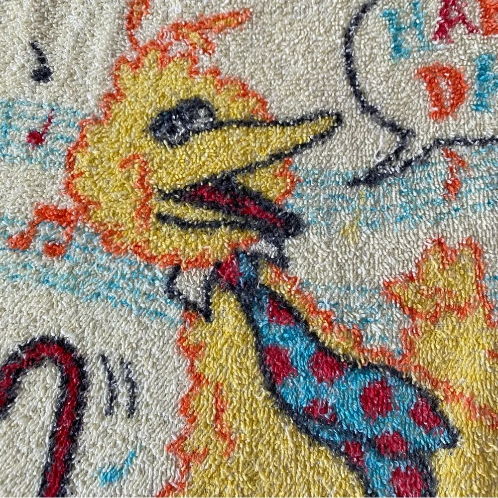 Vintage Sesame Street Terrycloth Towel Bath Towel Beach Towel Big Bird
